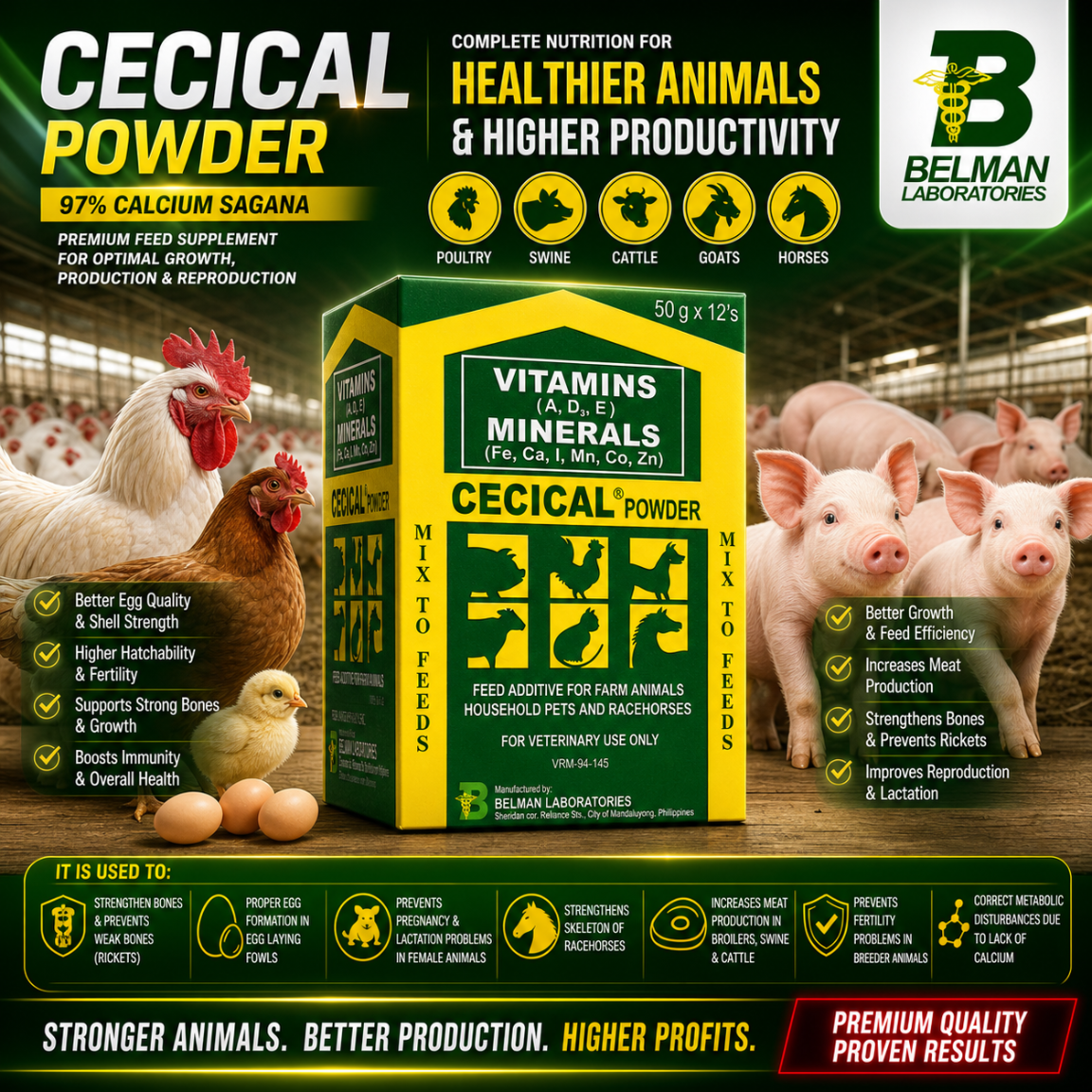 Belman Laboratories CECICAL - 97% Calcium Sagana - Mix to Feeds ...