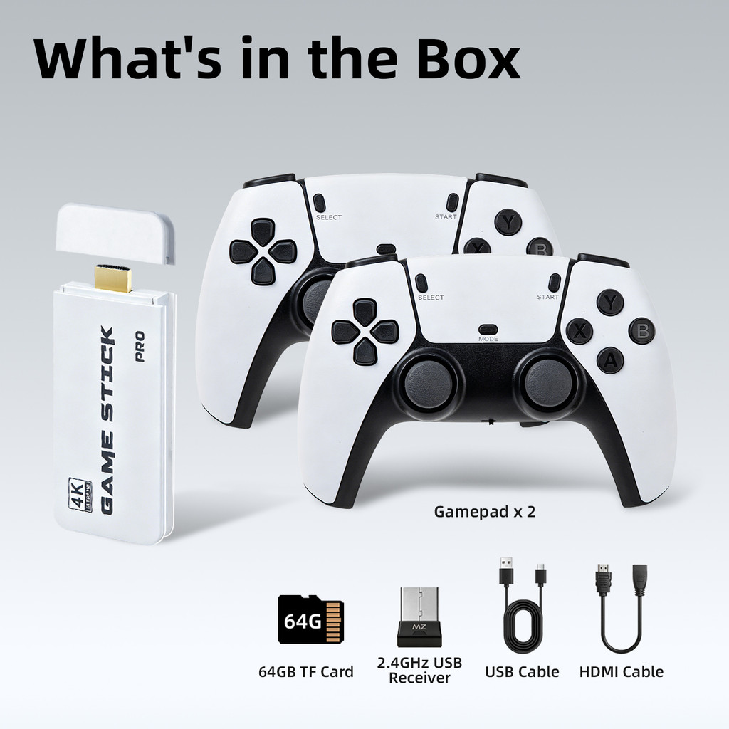 Dual Controller Gamepad Wireless Game Console Retro Games 3D Gaming ...