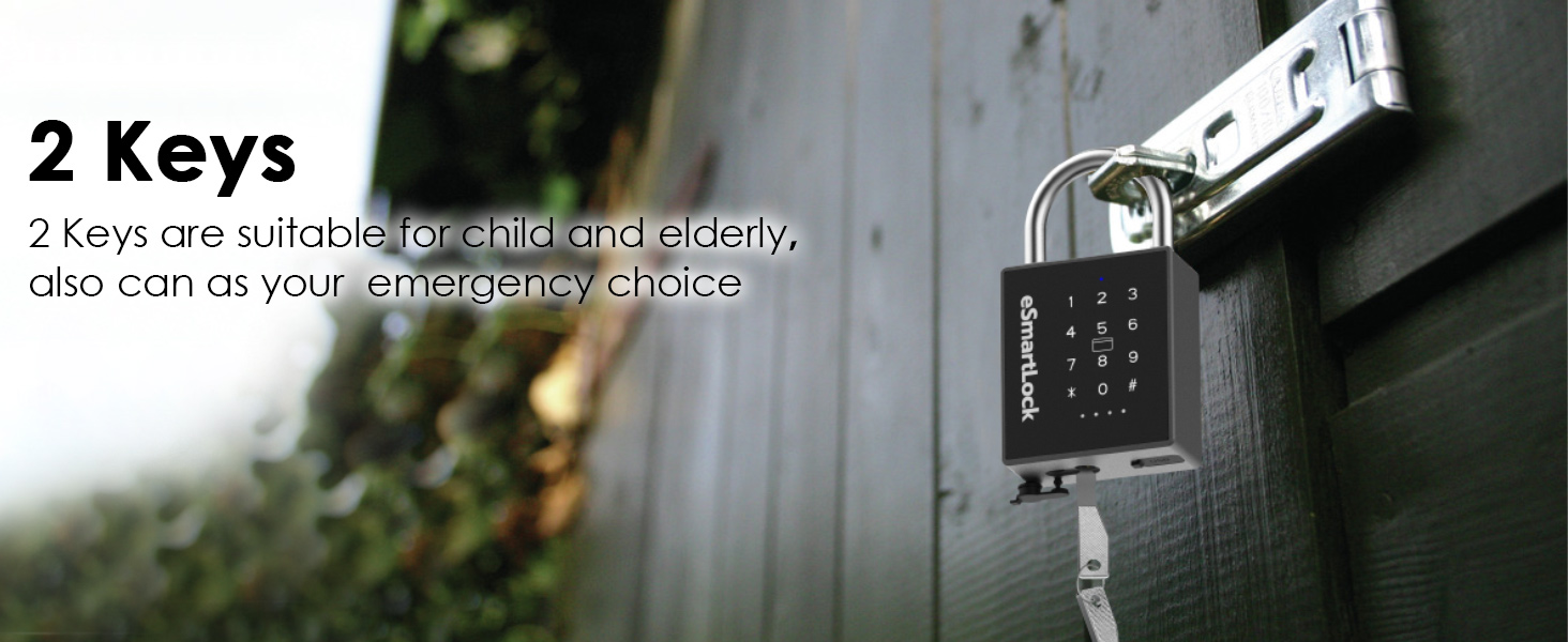 Smart Padlock with Key, Heavy Duty Combination Padlock, RFID Pad Lock ...