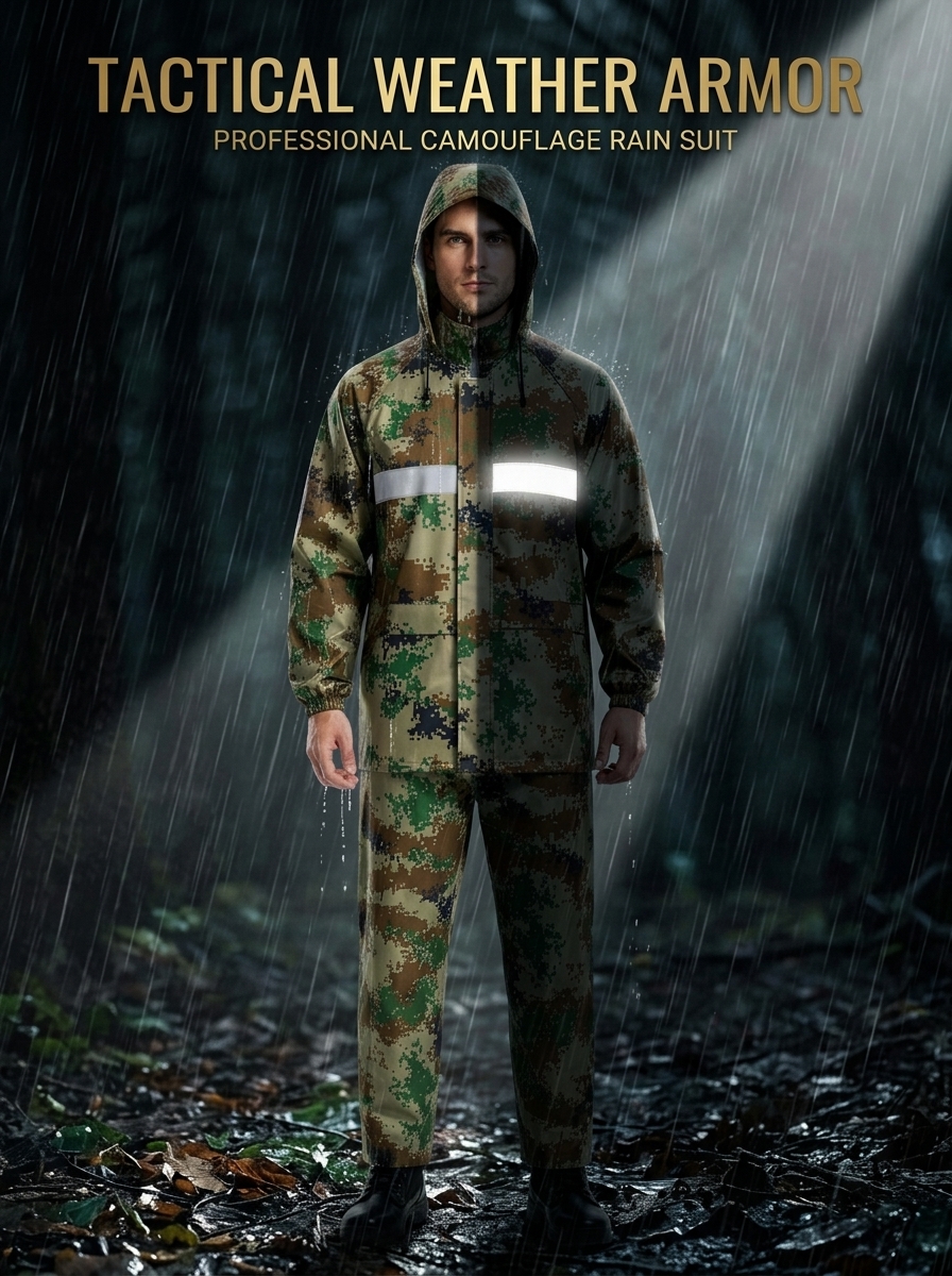 BESTGUARD Digital Camo Split Rain Suit, Double Layer Waterproof ...