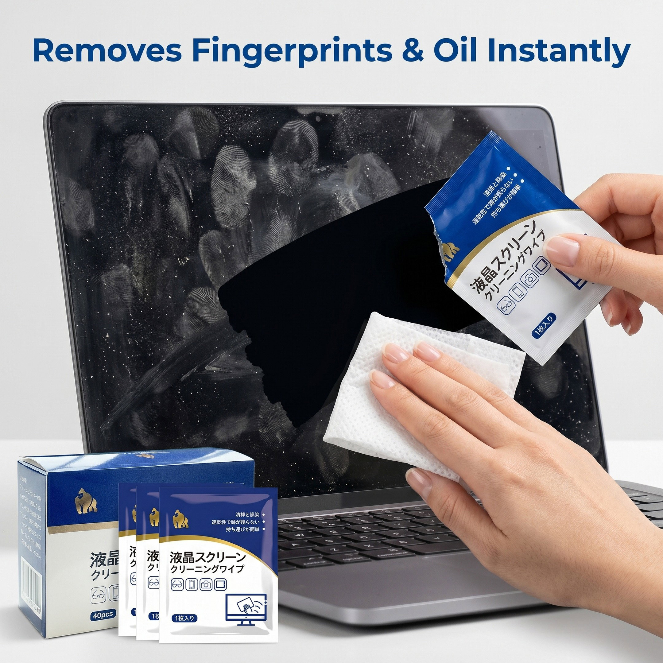 Japan Laptop Screen Cleaner Wipes 40Pcs – Removes Fingerprints & Oil ...