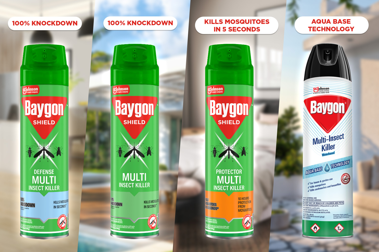Baygon Shield Protector Multi Insect Killer 500ml (BUNDLE OF 3 ...