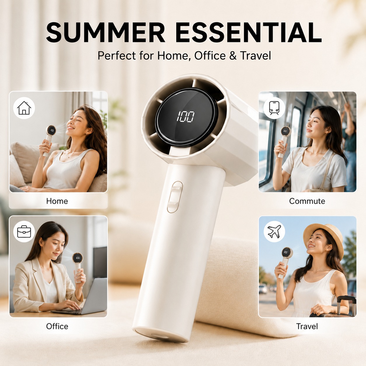 Portable Turbo Fan 100 Speed LED Silent | Shopee Philippines