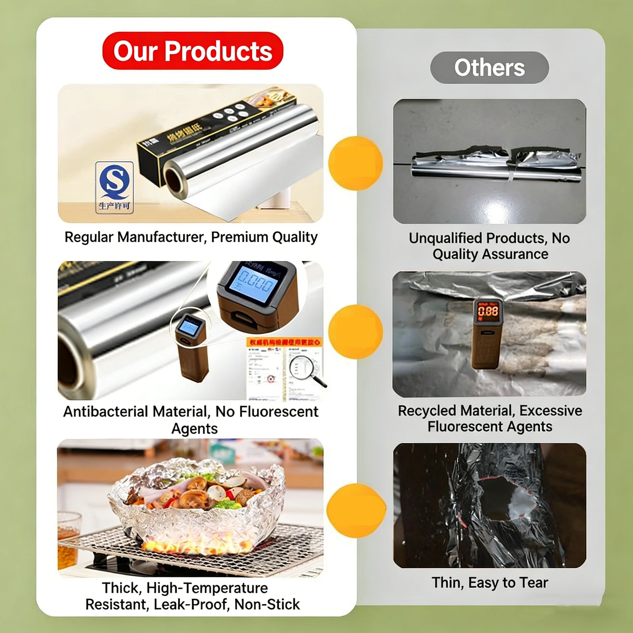 30/60CM*400M Foil Aluminum For Food Multi-Functional Aluminum Foil For ...