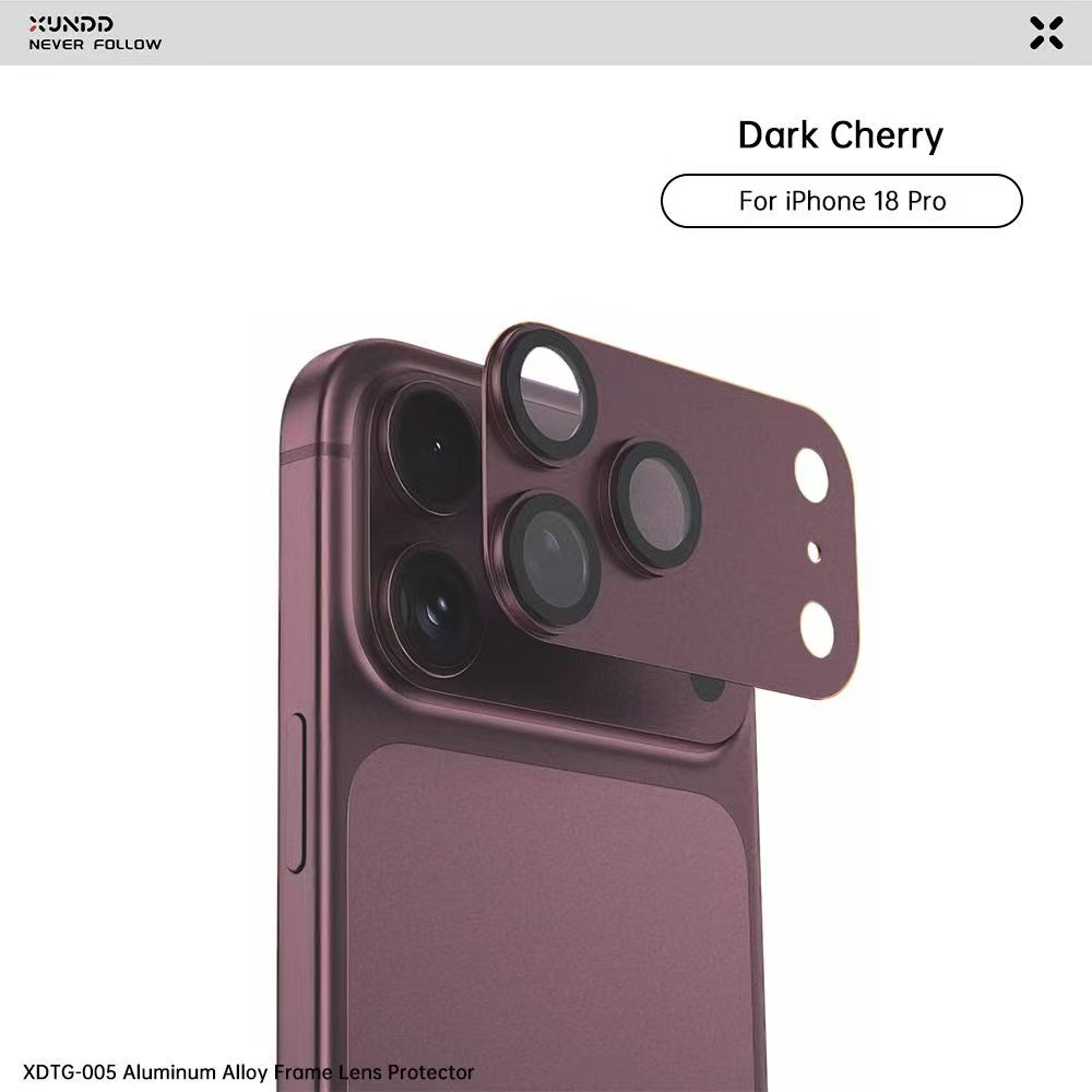 XUNDD XDTG-005 ALUMINUM ALLOY FRAME CAMERA LENS Protector FOR IPHONE 18 ...