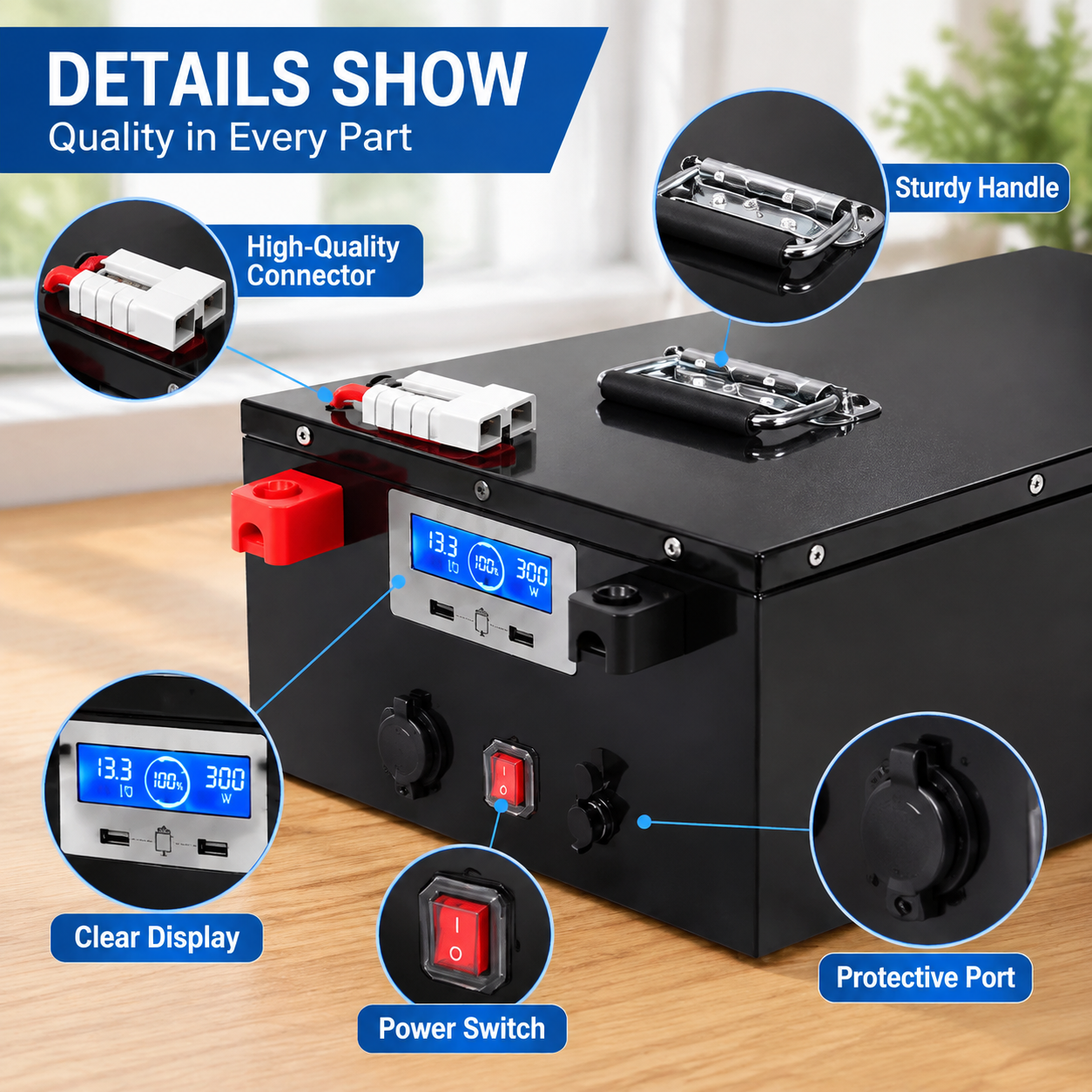 LiFePO4 Lithium Battery 12V 24V 48V 200Ah Large Capacity Portable Power ...