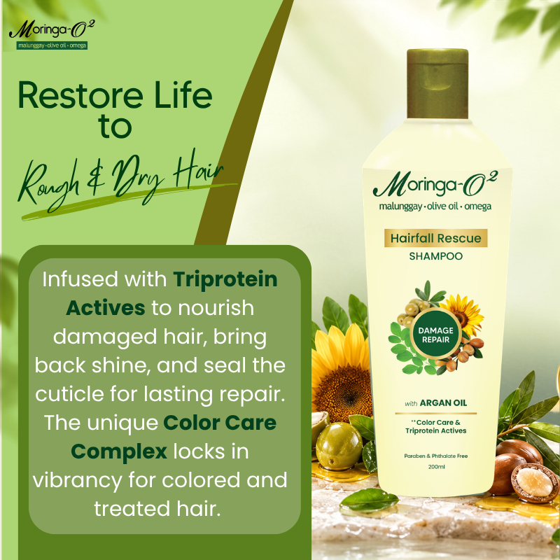 Moringa-O2 Herbal Hairfall Rescue Shampoo - Damage Repair 200mL ...