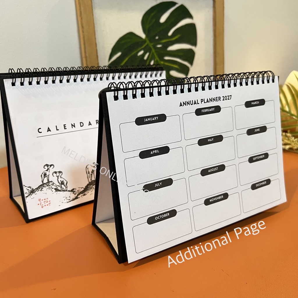 Minimalist Hardbound Desk Calendar Year 2027/ Year of The Goat- 3Design ...