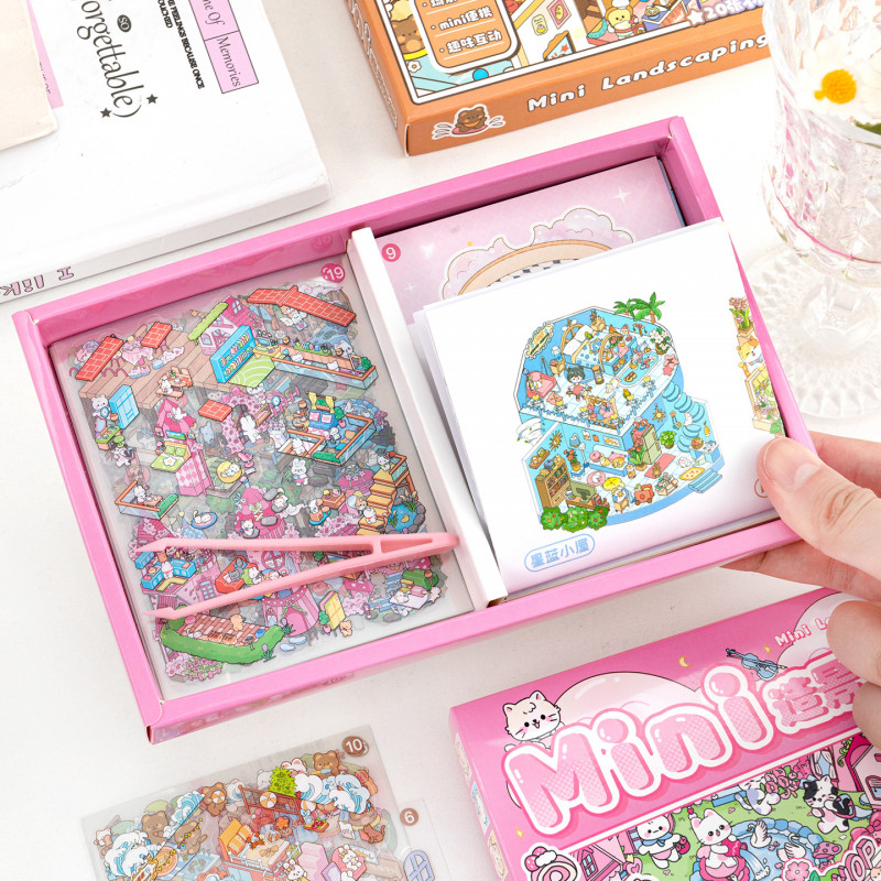 40 Pcs [Boxed Miniature Scene Collection Book Series] 3D Landscape ...