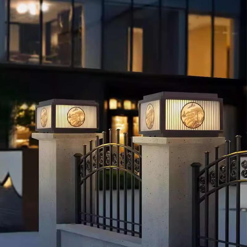 Outdoor Gate Light Solar Outdoor Pillar Lights IP68 Waterproof Solar ...