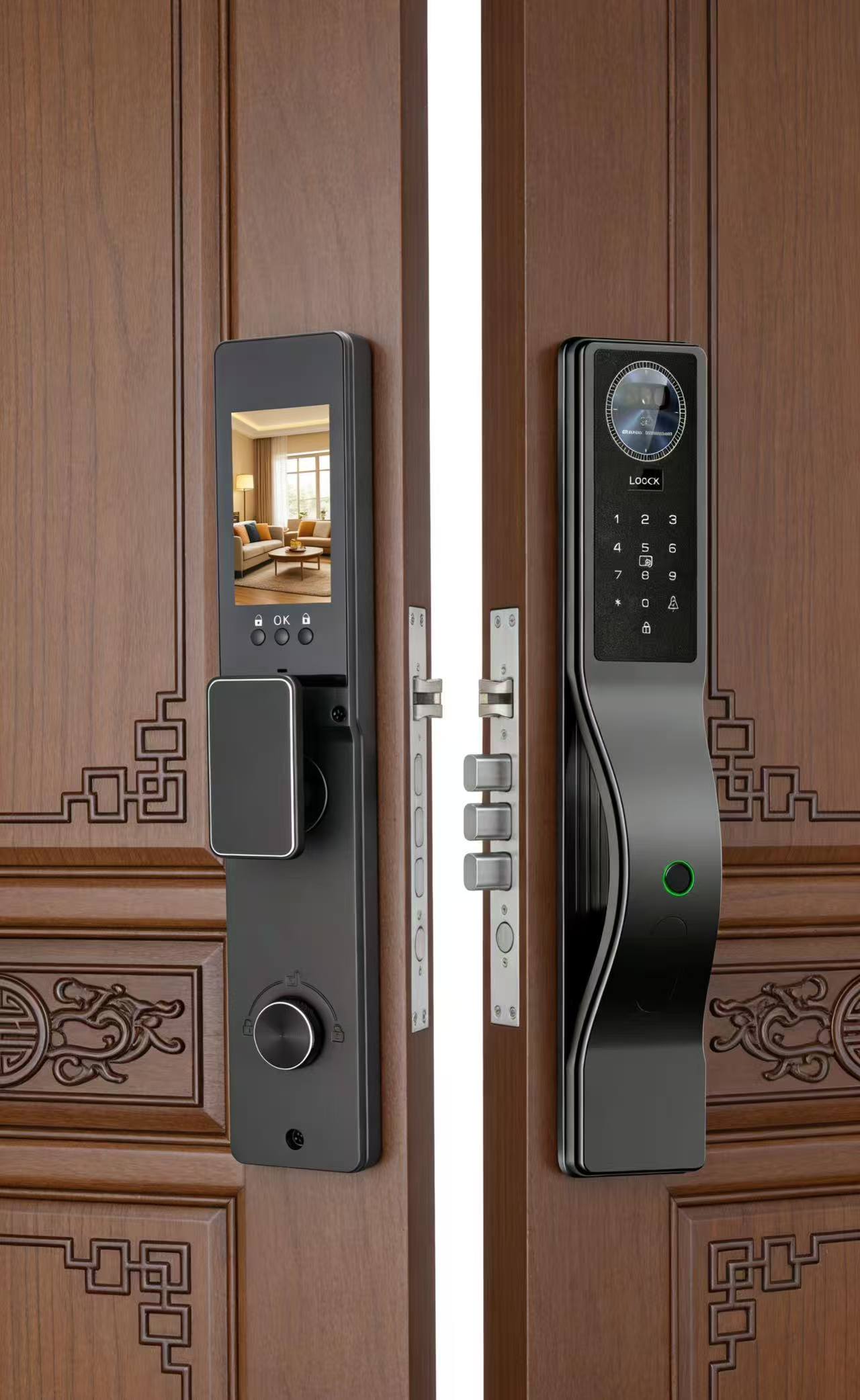 LOOCK F15 CD Patterned Blue Gem Lens Smart Door Lock with App Control ...