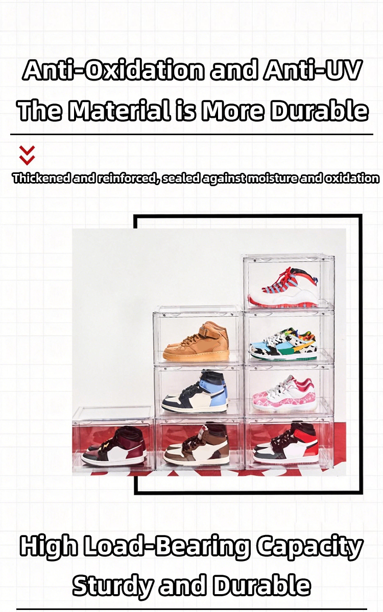Acrylic Shoe Box Stackable Magnetic Shoe Rack Transparent Storage ...