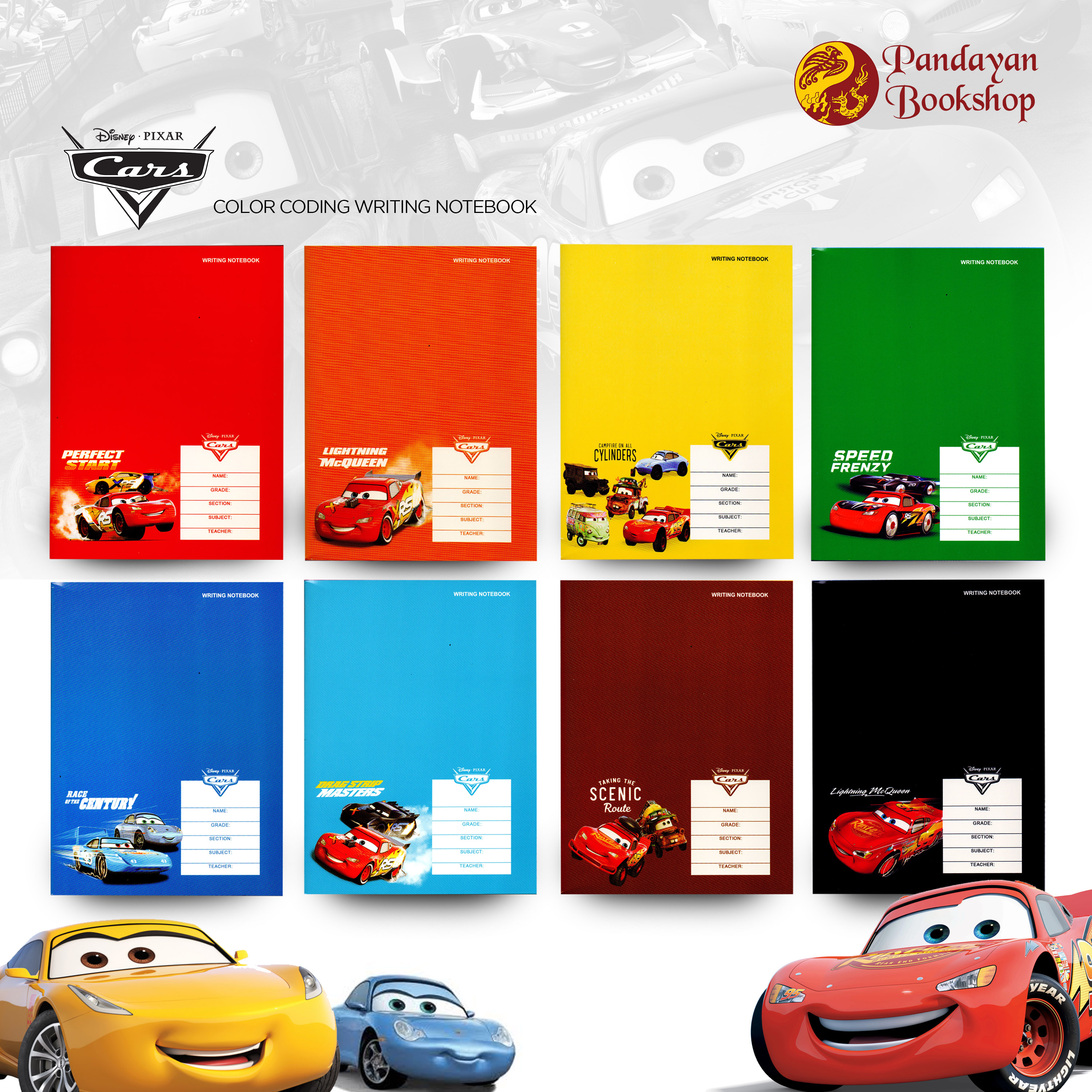 Orions Disney Pixar Cars Color Coding 10632032 Writing Notebook with ...