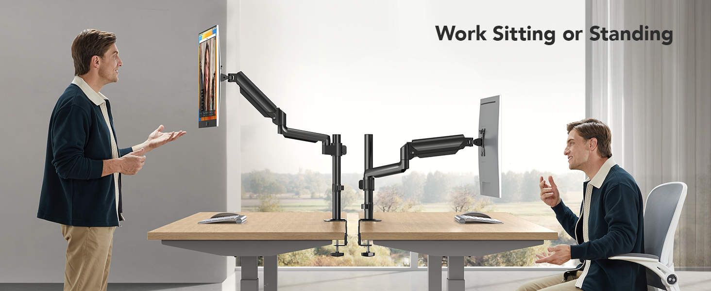Inplay KMT-252 Tall Single Arm Monitor Mount Gas Spring Full Motion ...
