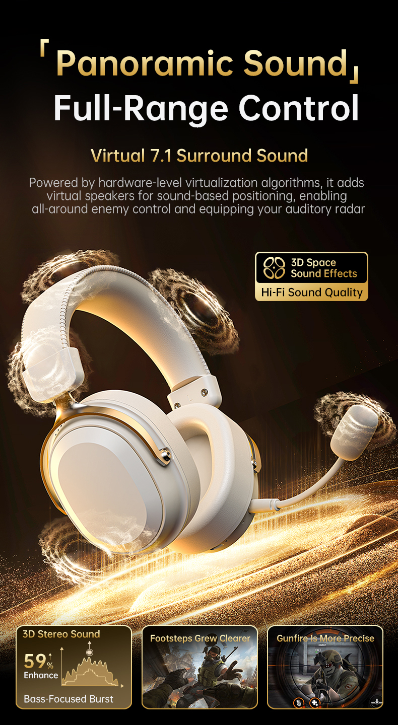 Attack Shark L30 PRO Wireless Gaming Headset Long Battery Life ...