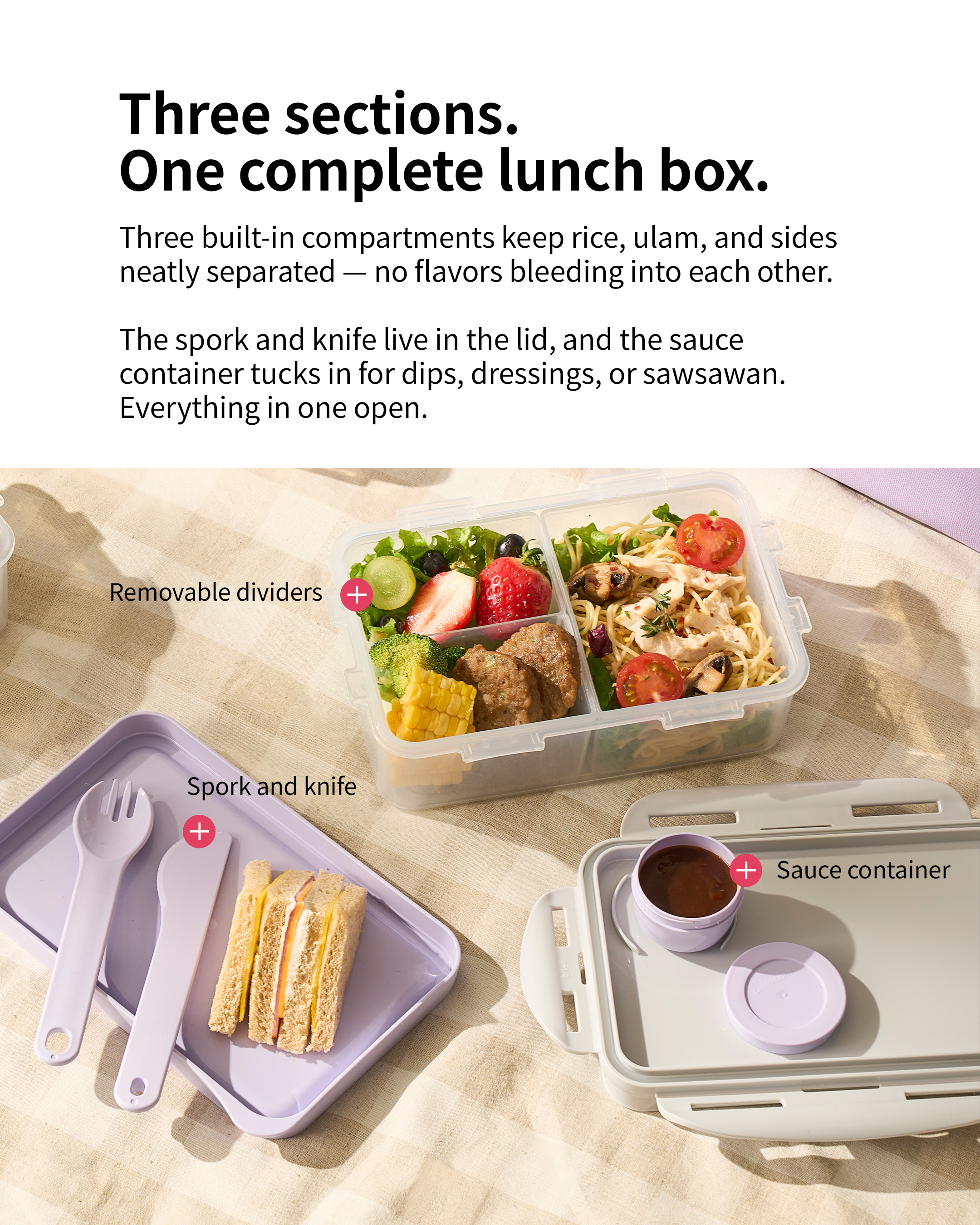 LocknLock To-Go Modern Airtight Lunch Boxes | | Bento Box for Kids and ...