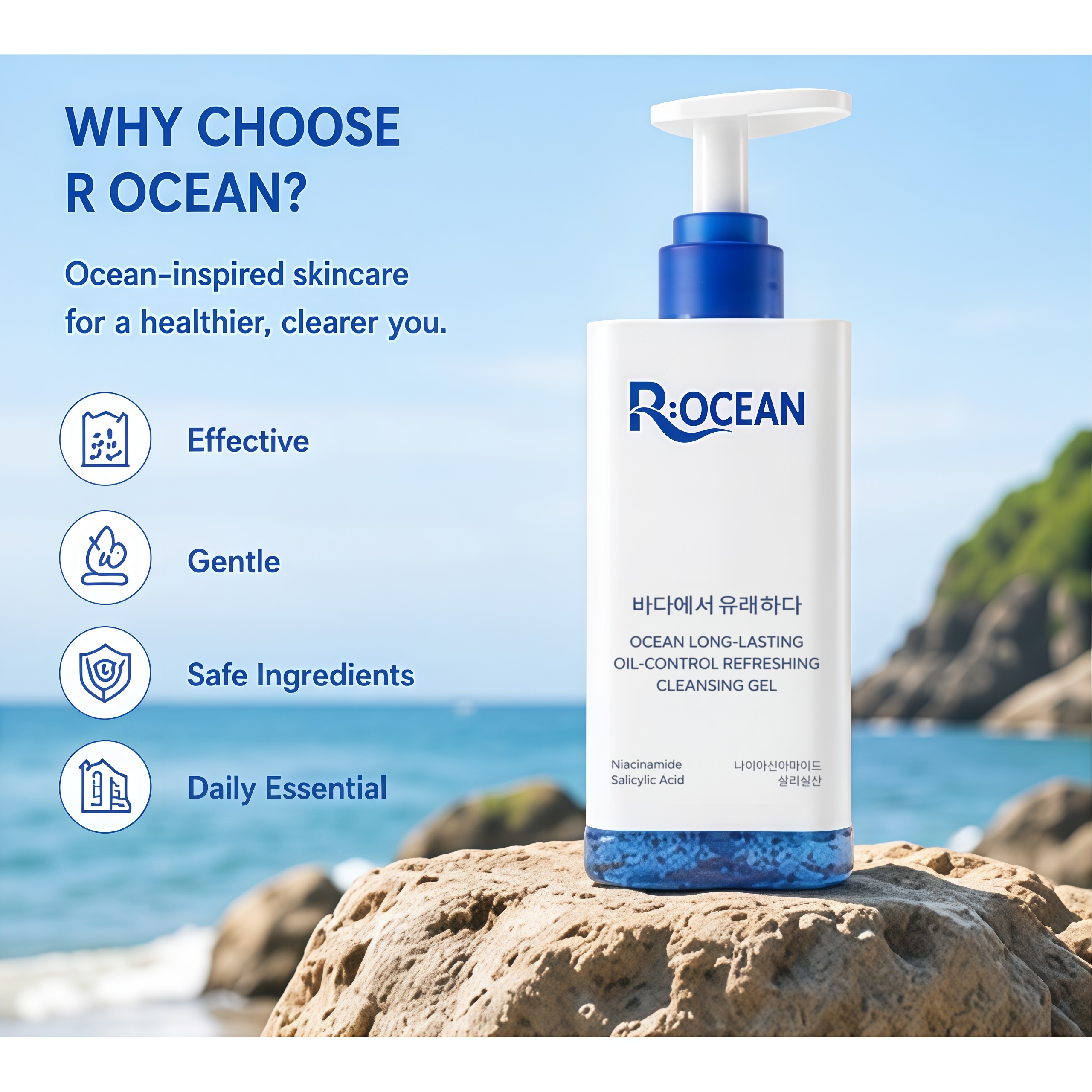 Rocean Salicylic Acid Exfoliating Cleanser 150ml Oil Control Acne ...