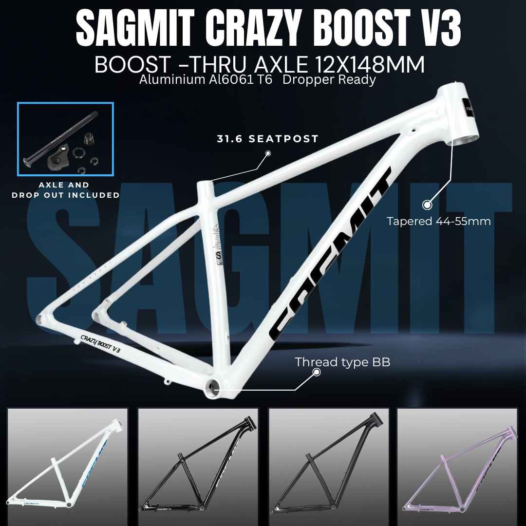SAGMIT CRAZY BOOST V3 FRAME FOR MOUNTAIN BIKE BICYCLE FRAME | Shopee ...