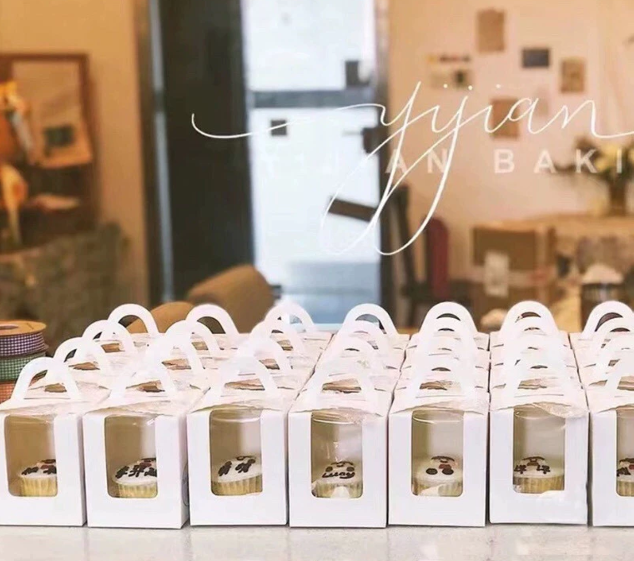 50pcs Pastry Box Single Solo Cupcake Box Cookies Boxes Individual Box ...