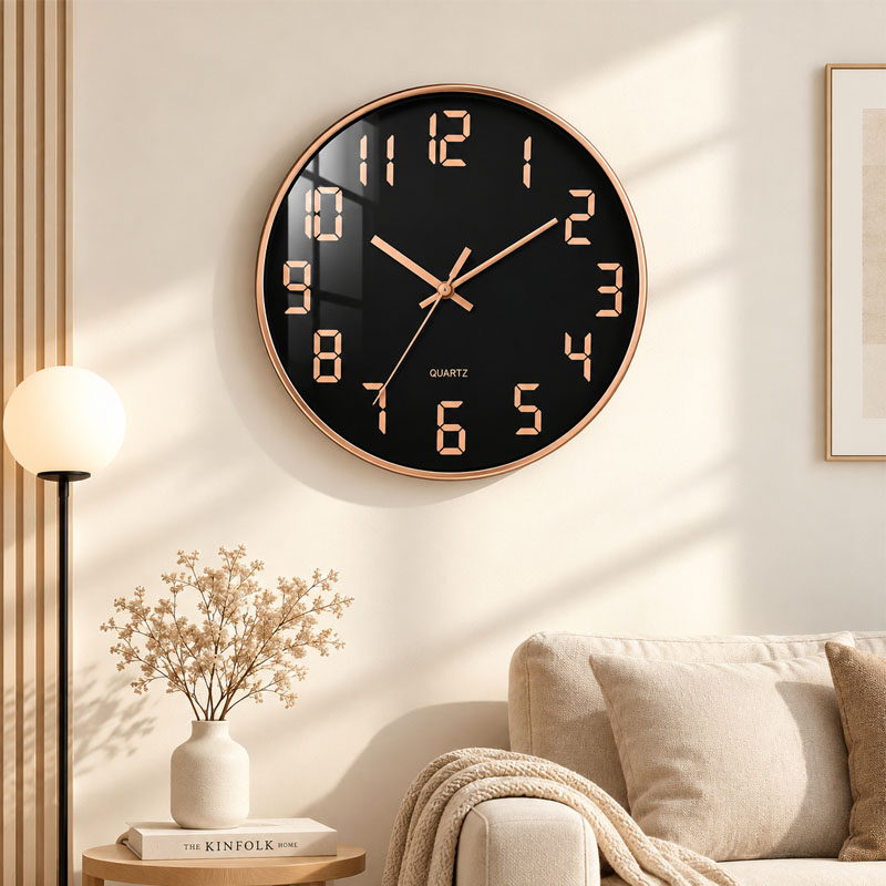 12 INCH Silent Transparent Glass Minimalism Office Living Home Decor ...