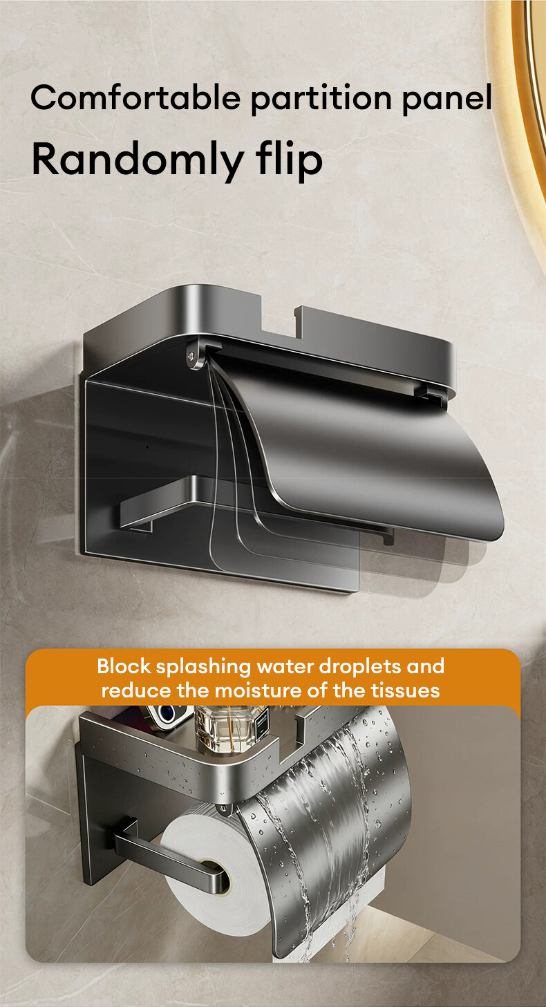 Tissue Holder Bathroom with Cover Toilet Paper Roll Holder Phone Holder ...