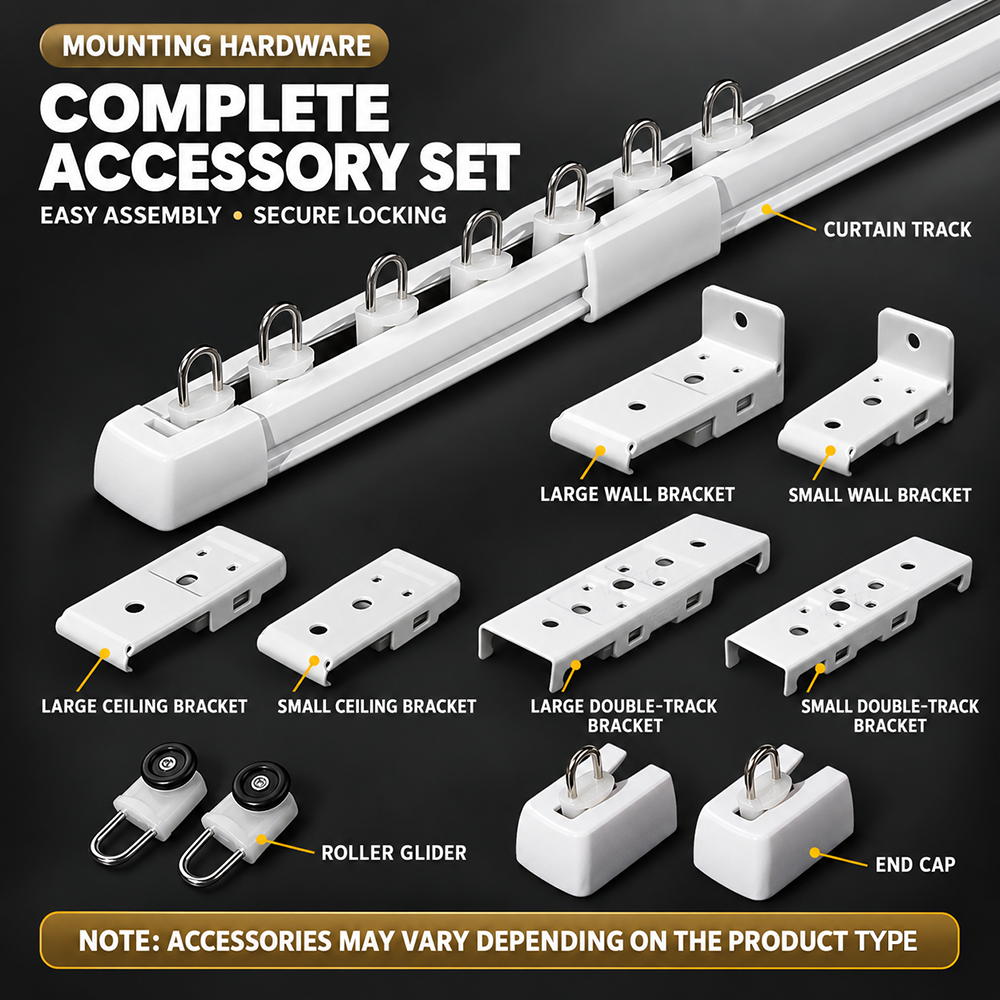 Adjustable Curtain Track Rail Set Ceiling Telescopic Curtain Track Rail ...