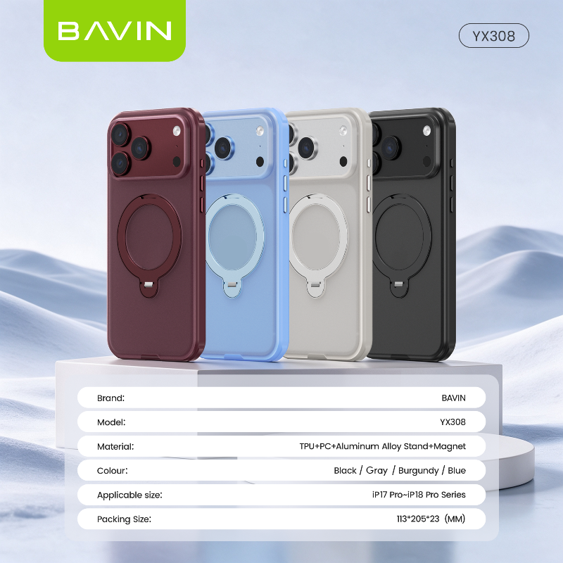 BAVIN YX308 Magnetic Phone Case w/ 360° Rotating Ring Stand Strong ...
