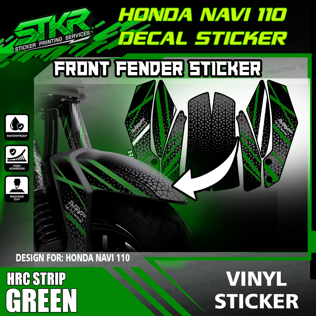 Honda Navi 110 Front Fender Sticker Vinyl Decal Sticker HRC Strip Pink ...