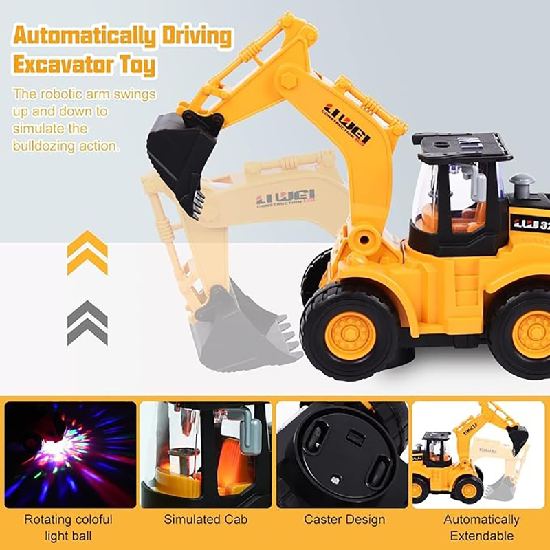 Bigtruck Electric Universal Excavator Hook Crane Toy Simulation Light ...