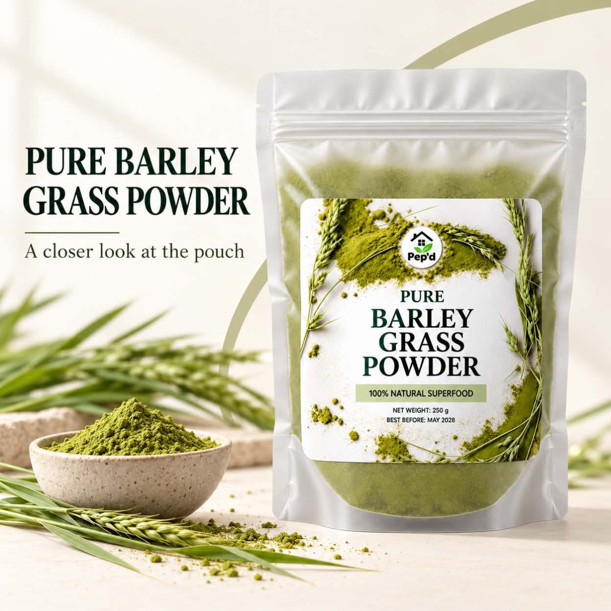 Pure Barley Grass Powder | Natural Green Superfood | Smoothies & Drinks ...