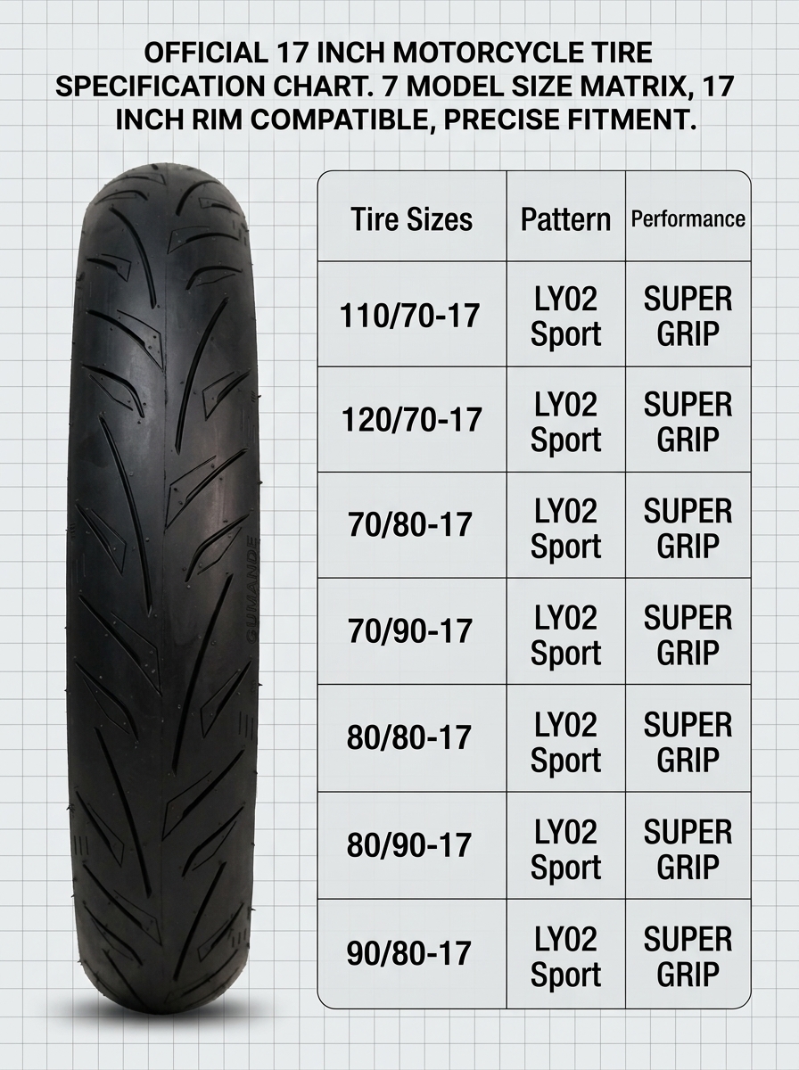 GUMANDE LY-02 Tire for Honda RS150R 90/80-17 Front 120/70-17 Rear (free ...