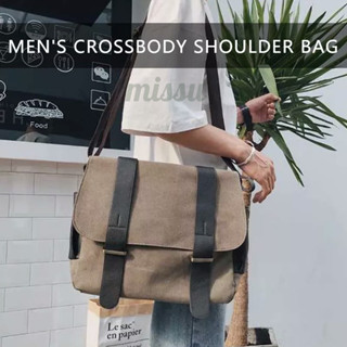 Men's Retro Canvas Shoulder Bag; Messenger Bag, Cross-body Bag