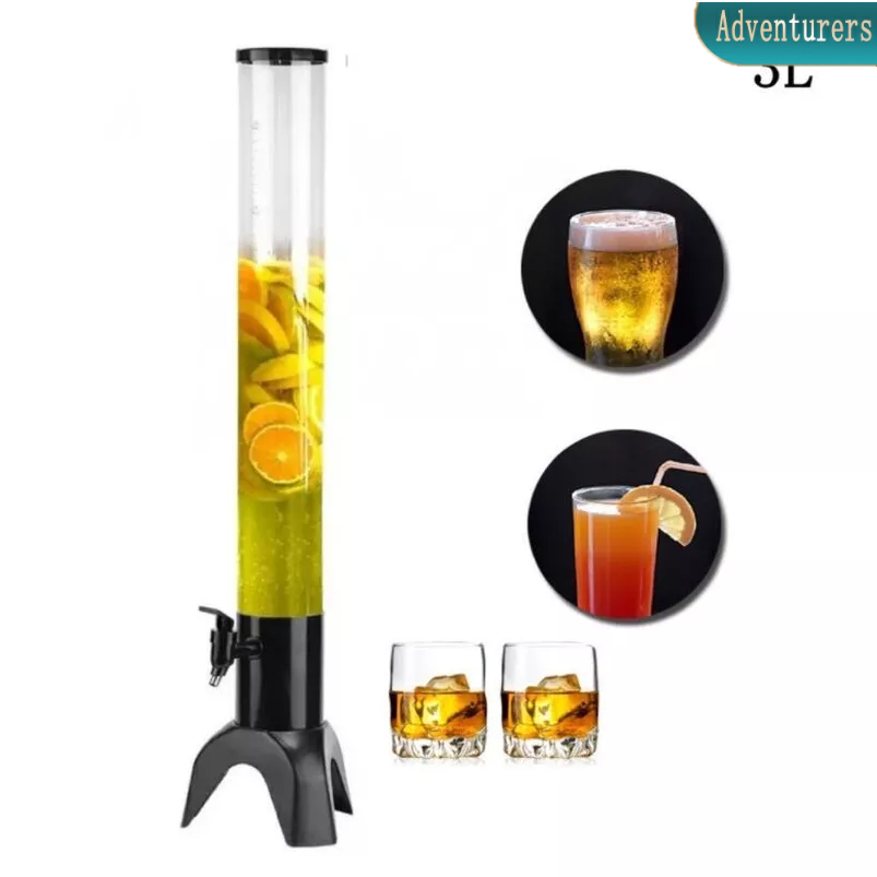 Adventurers BeerTower, Removable Ice Tube Threelegged Beer Tap Tower