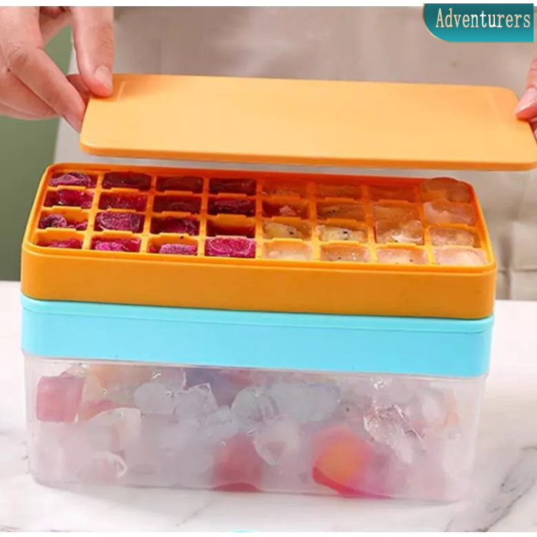 Adventurers 64 Compartment Round Ice Cube Shaper with Square Lid DIY ...