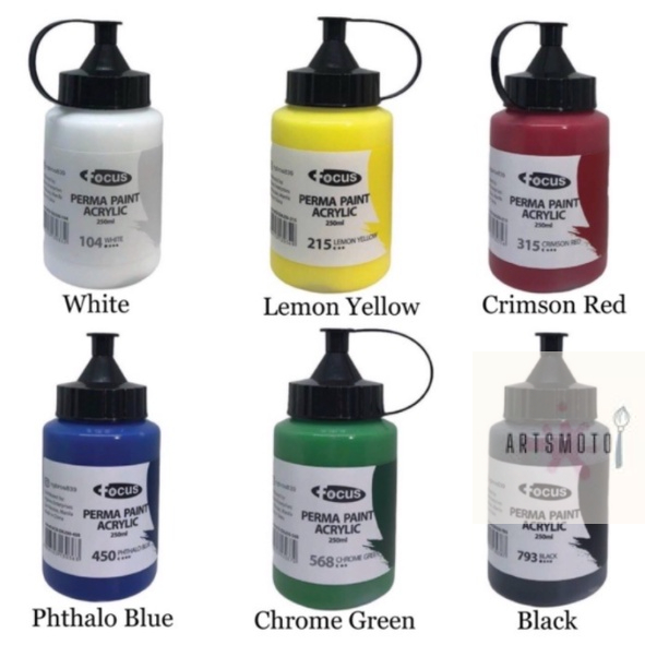 Berkeley and Focus Perma Acrylic White Paint 250ml | Shopee Philippines