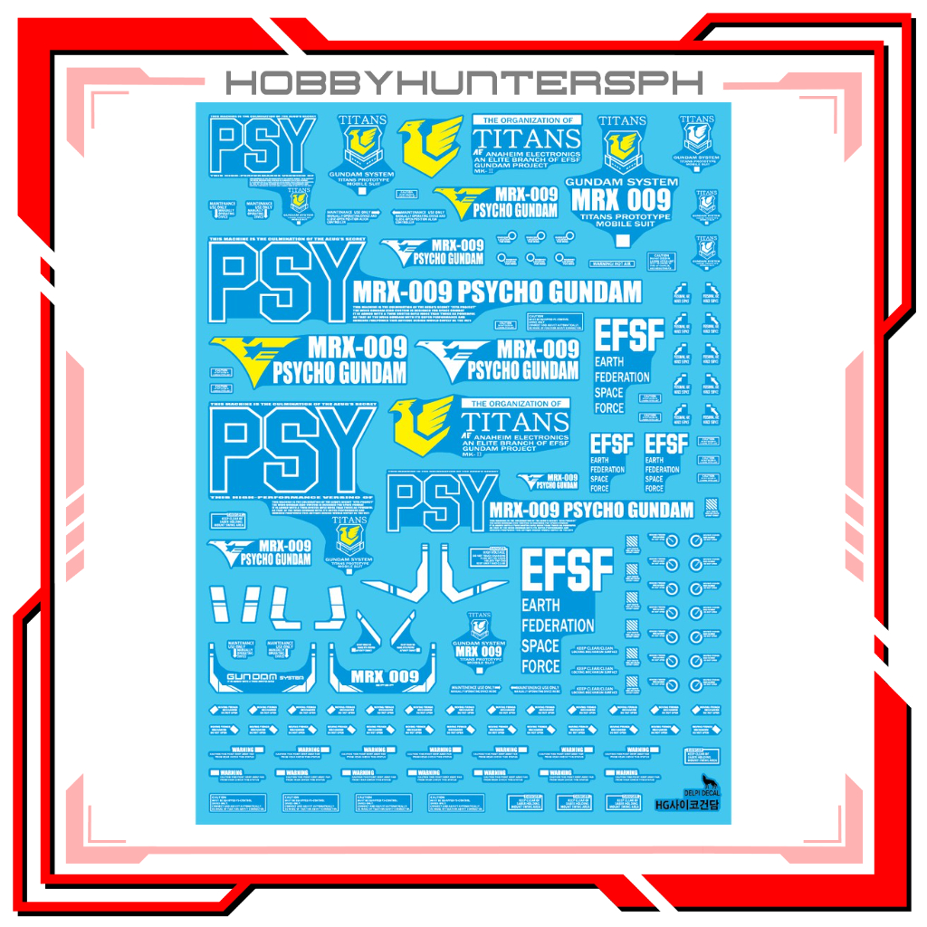 Delpi Decal HG Psycho Gundam Waterslide Decals | Shopee Philippines