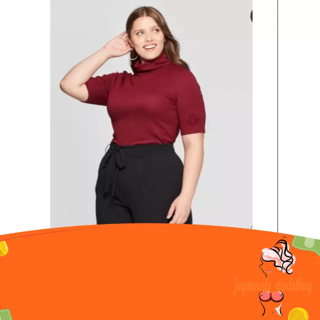 Women's plus size clearance short sleeve mock turtleneck