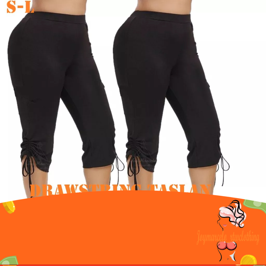 Adi Drawstring Tokong 3 4 Capri Taslan Pants baggy fashion for women joymarcelo Shopee Philippines