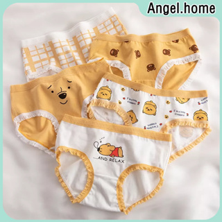 Girls Cotton Underwear 4-Pack Cute Bear Antibacterial Briefs Kids