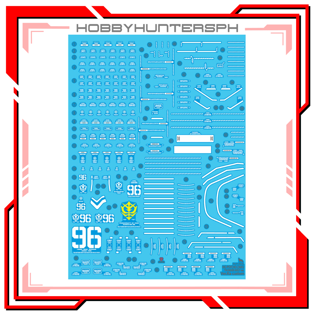 Delpi Decal: HG Psycho Zaku Thunderbolt (Ver.Ka Style) Waterslide ...