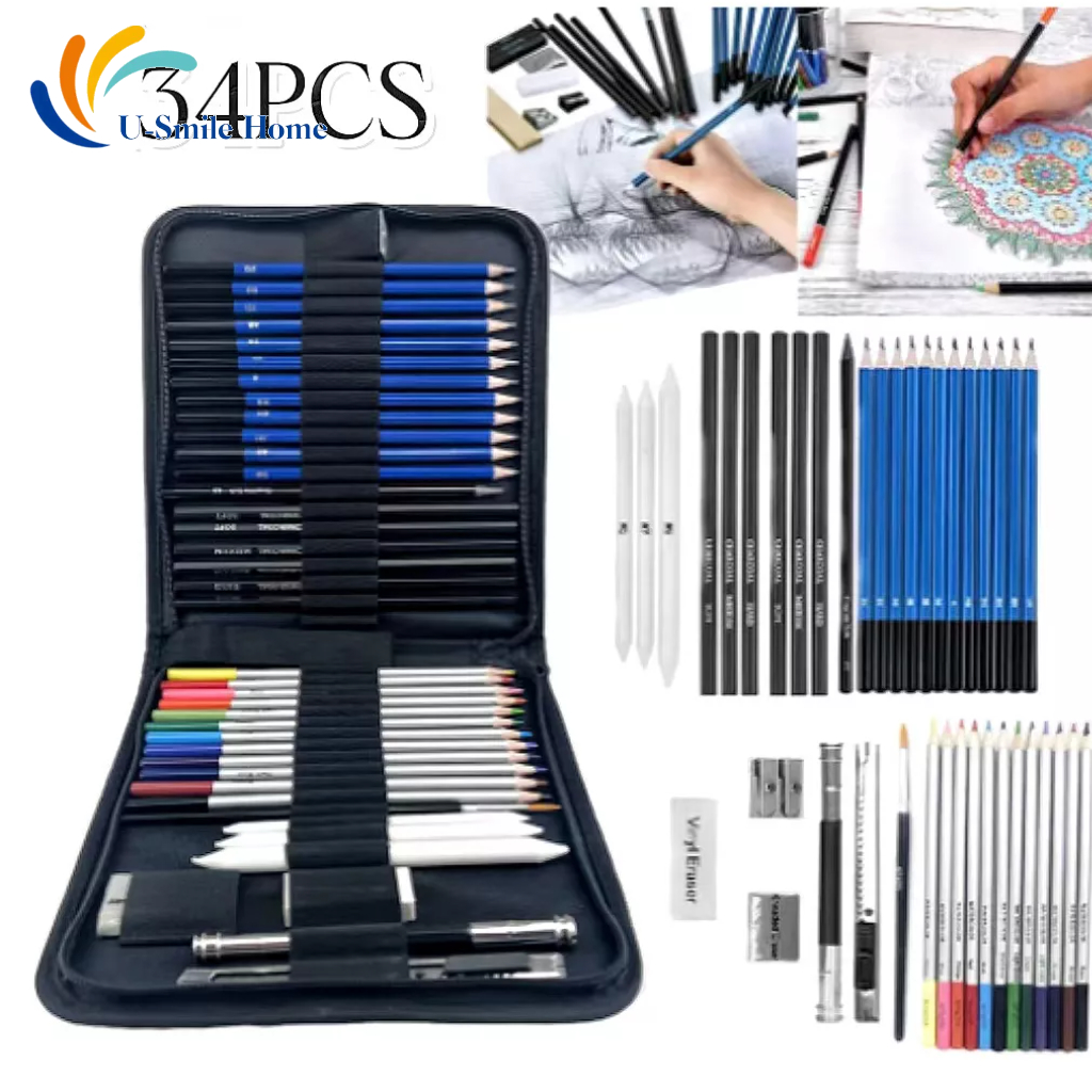 Professional 95 Pcs Pencil Set For Draw Coloring Pencils Art Kit