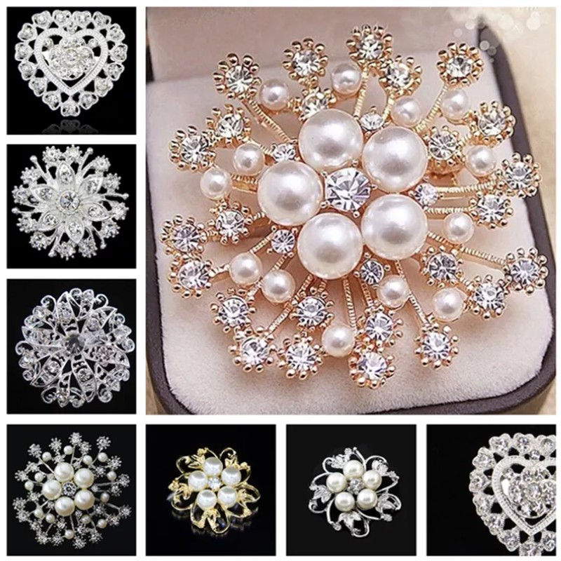 10pcs Pearl Brooches for Women, Fashion Faux Pearl Brooch Pins for Clothes,  Glossy Pearl Decorative Safety Pins Sweater Shawl Clips for Pants Waist, T