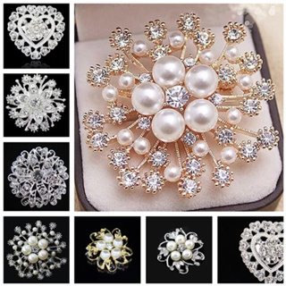  36 Pack Bouquet Pins Flower Pin Round Diamond Crystal Floral  Pins Rhinestone Wedding Corsages Pins Diamond Head Straight Pin for Wedding  Bridal Jewelry Decoration (Glitter Style)