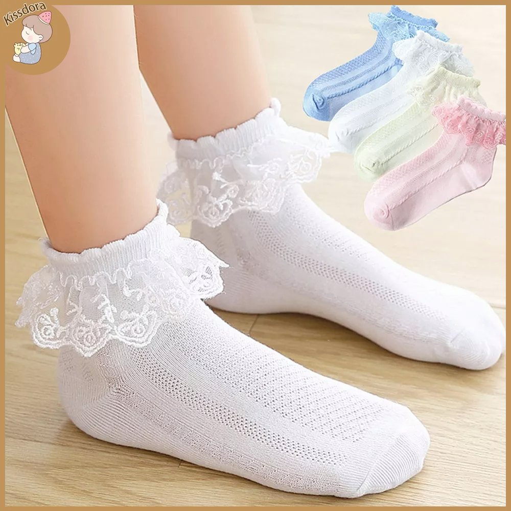 KD【COD】 Socks for baby girl white princess lace socks for kids girl ...