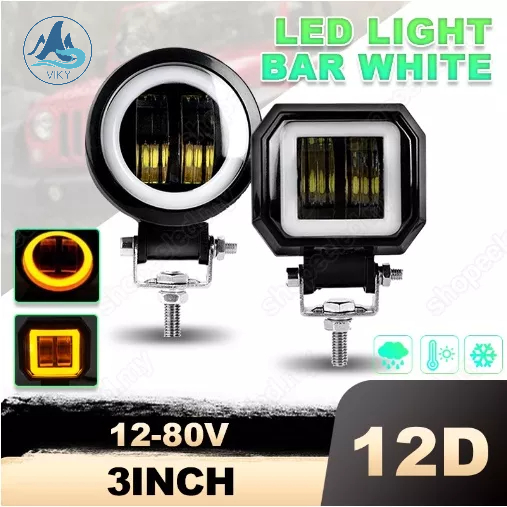 3" 7D Led Work Light 20W Driving Headlights Fog Lamp Daytime Running