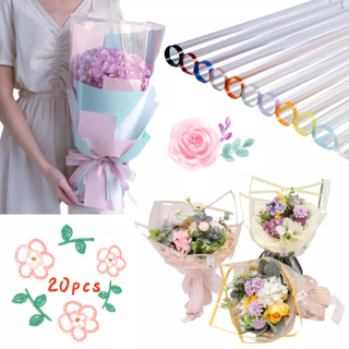 Cellophane Waterproof Colorful Border Transparent Flower Wrapping Pape