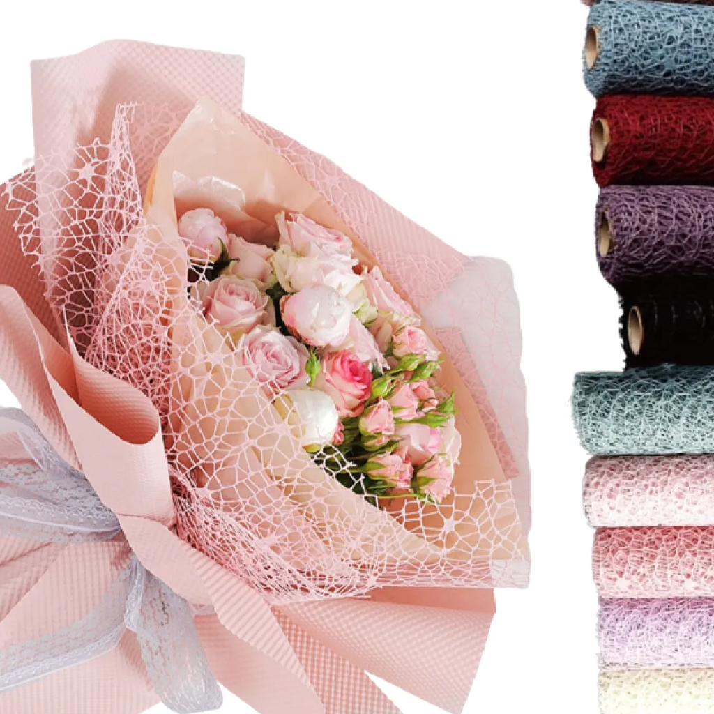 Fainne 40 Pcs Flower Wrapping Papers Waterproof Floral Bouquet Wrapping