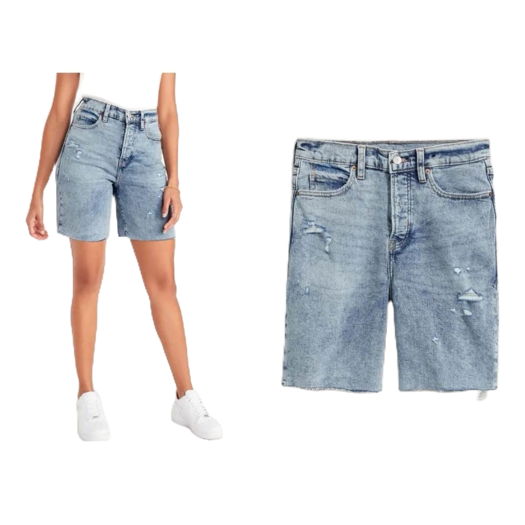 Old Navy HighWaisted Button Fly Straight Cutoff Jeans Shorts for