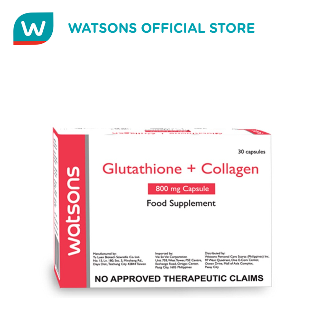 WATSONS Glutathione + Collagen 800mg Capsule Food supplement (Sold per capsule) Shopee Philippines