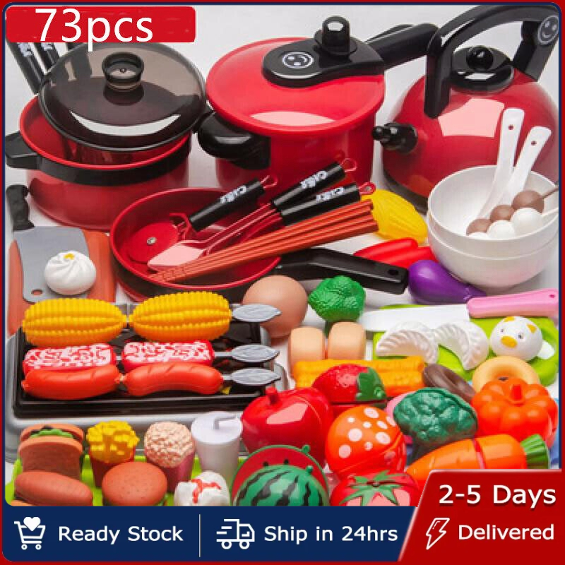 Cooking Toys Kids Play House Toy Kitchen Utensils Cooking Pots Pans Dishes Cookware Toys